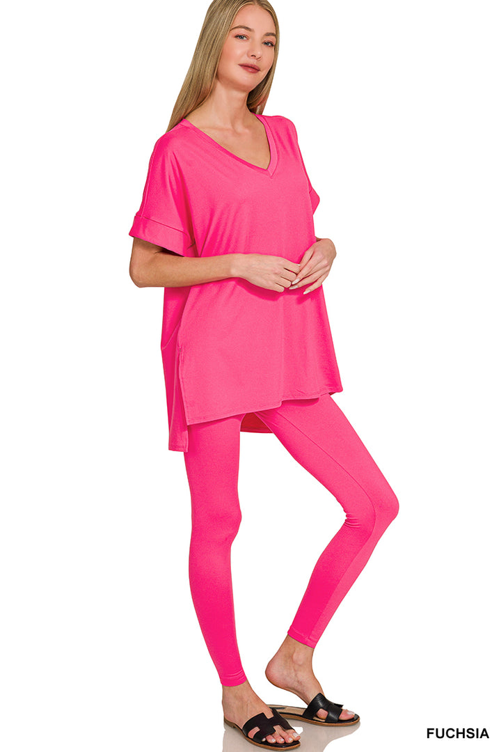 Brushed dty microfiber loungewear set
