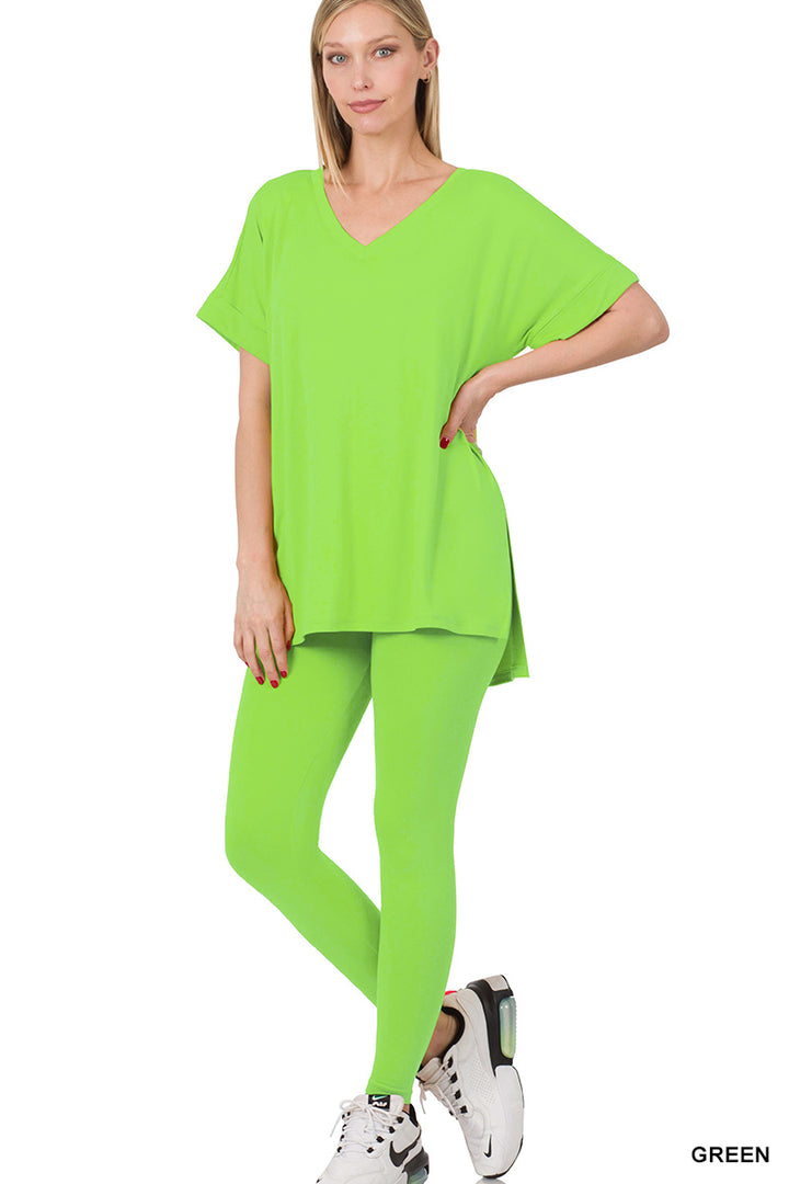 Brushed dty microfiber loungewear set