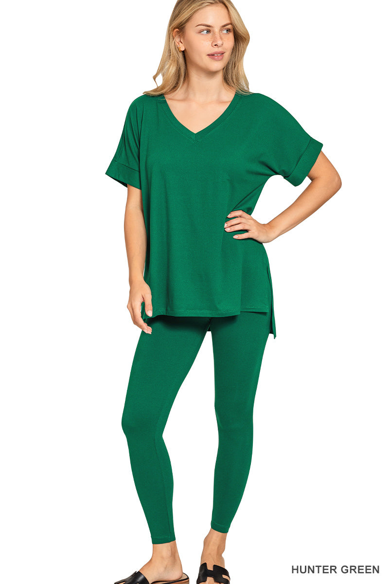 Brushed dty microfiber loungewear set