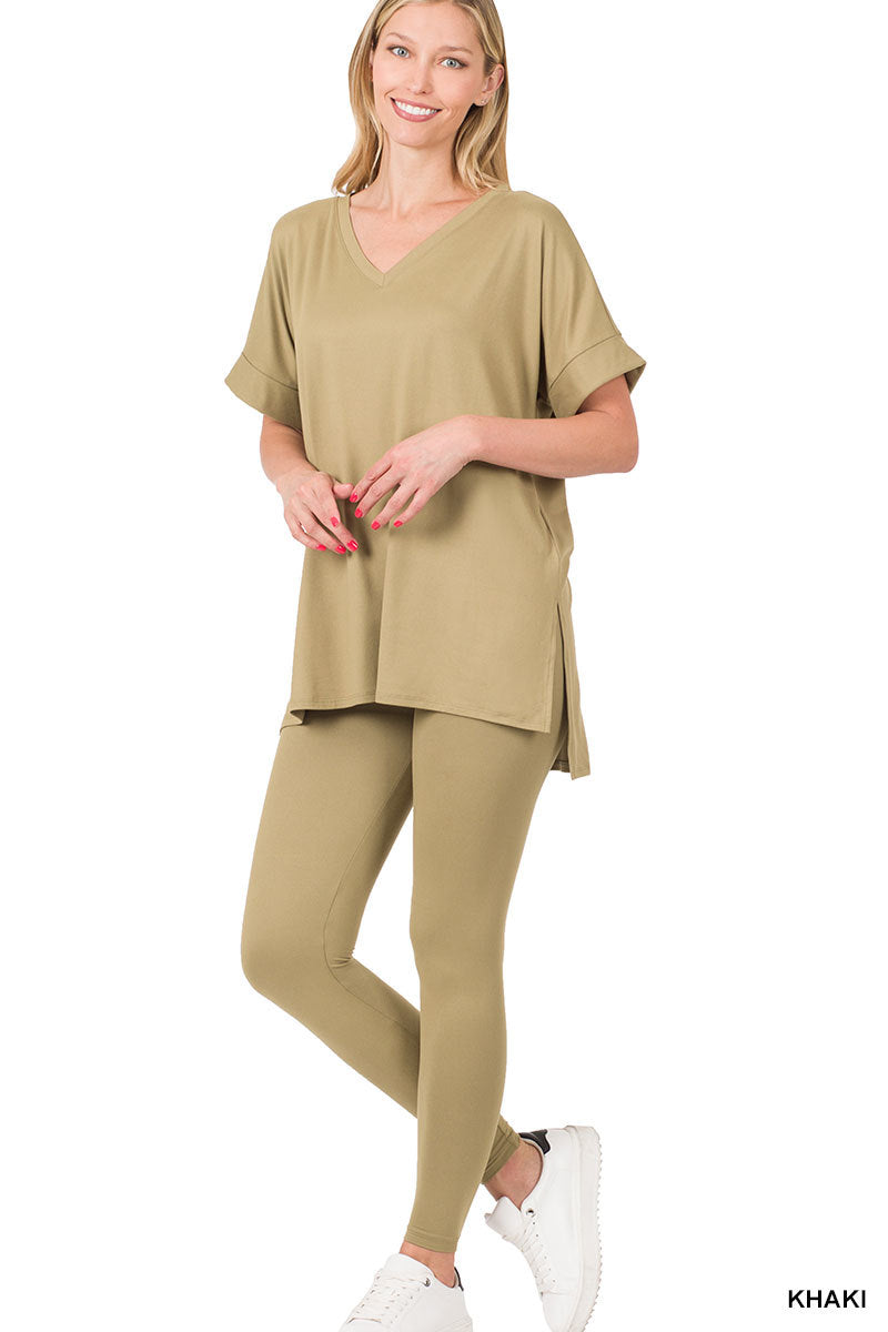 Brushed dty microfiber loungewear set
