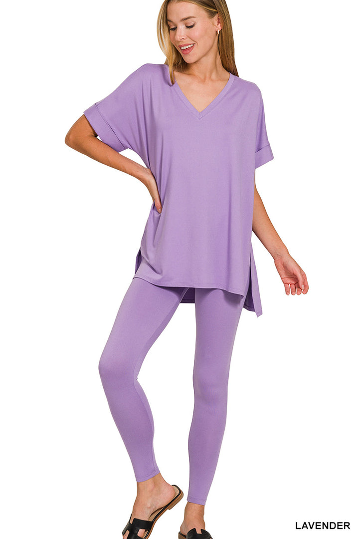 Brushed dty microfiber loungewear set