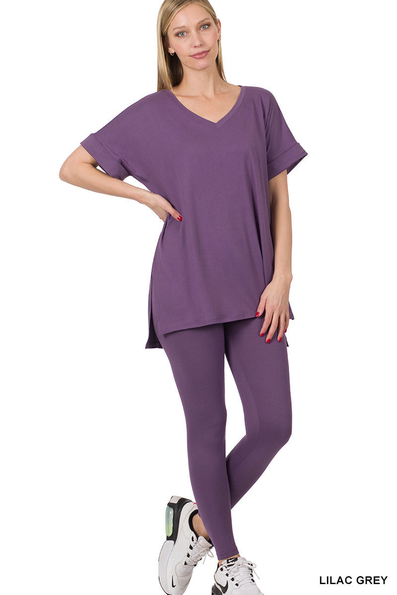 Brushed dty microfiber loungewear set