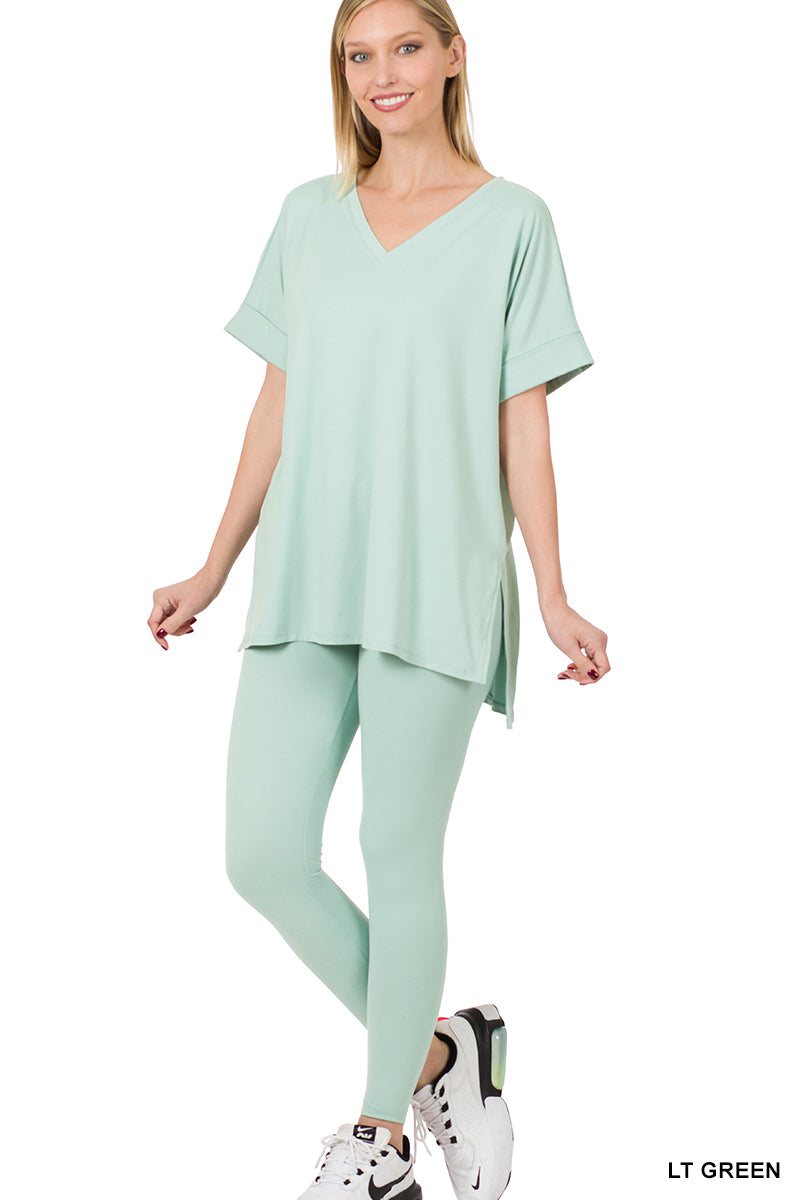 Brushed dty microfiber loungewear set