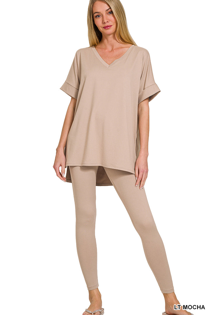 Brushed dty microfiber loungewear set