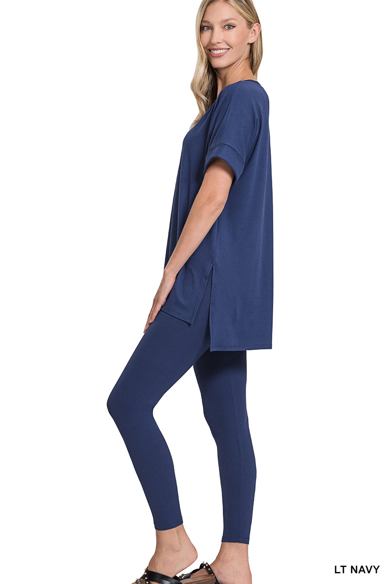 Brushed dty microfiber loungewear set