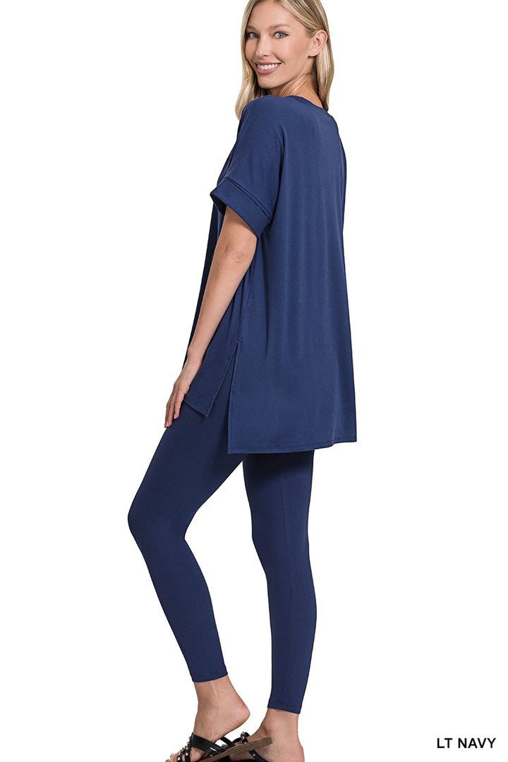 Brushed dty microfiber loungewear set