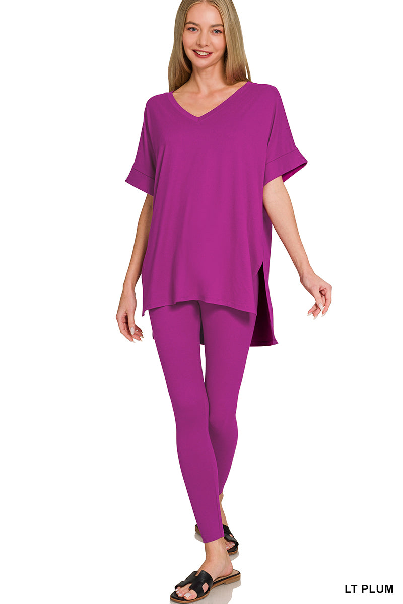Brushed dty microfiber loungewear set