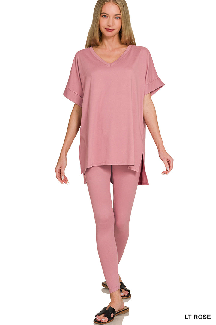 Brushed dty microfiber loungewear set