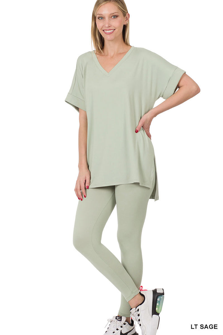 Brushed dty microfiber loungewear set