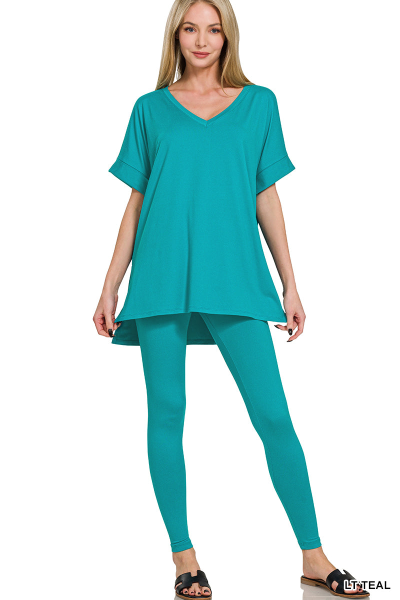 Brushed dty microfiber loungewear set