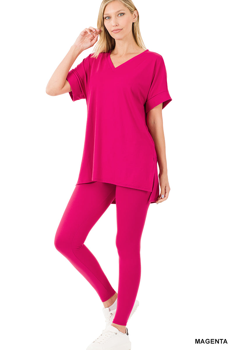 Brushed dty microfiber loungewear set