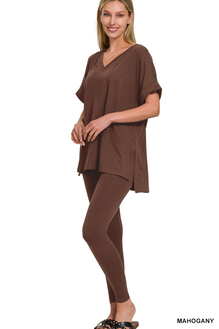 Brushed dty microfiber loungewear set