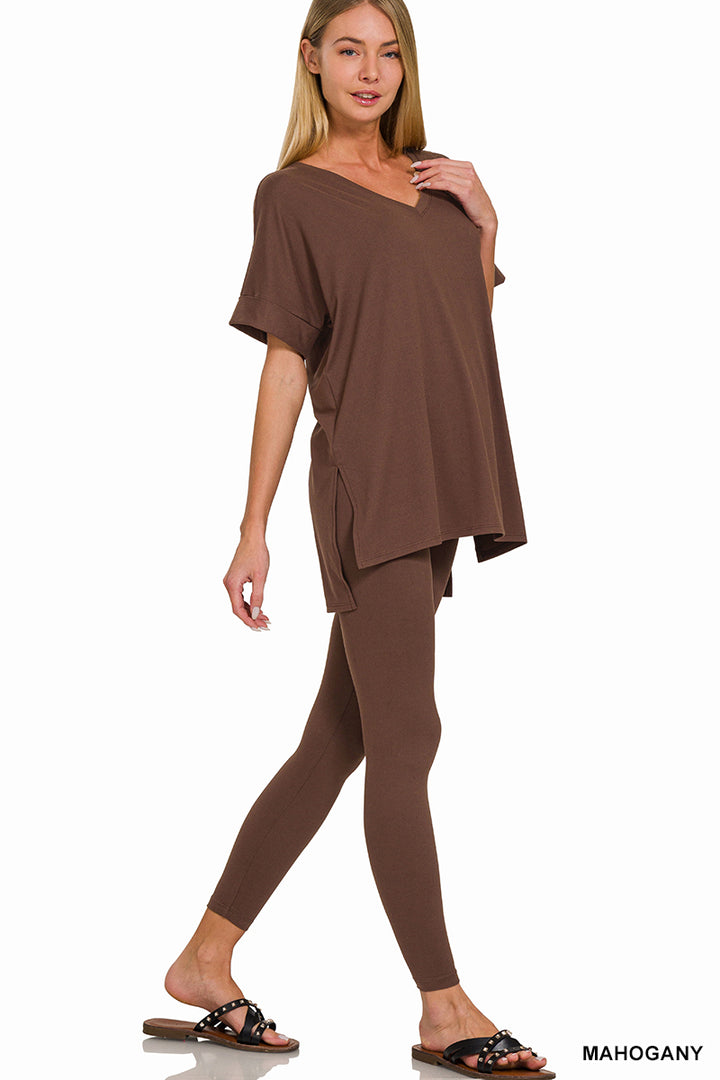 Brushed dty microfiber loungewear set