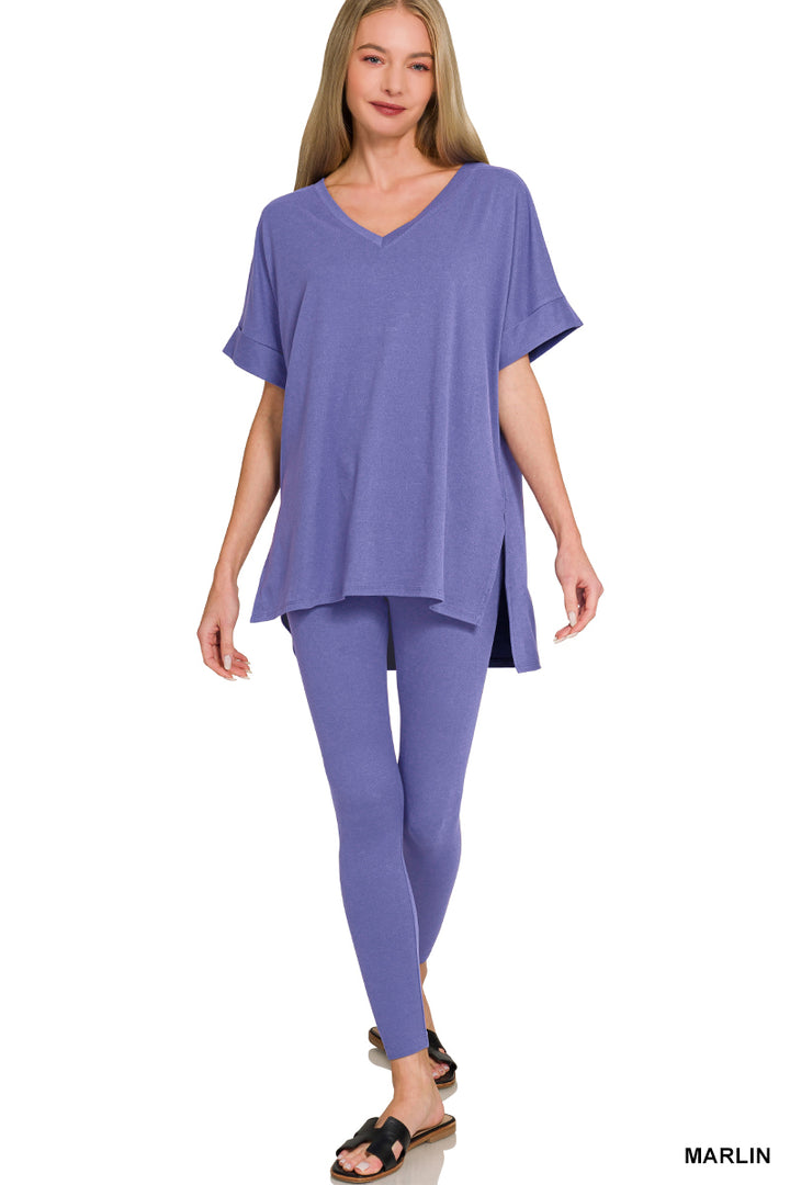 Brushed dty microfiber loungewear set