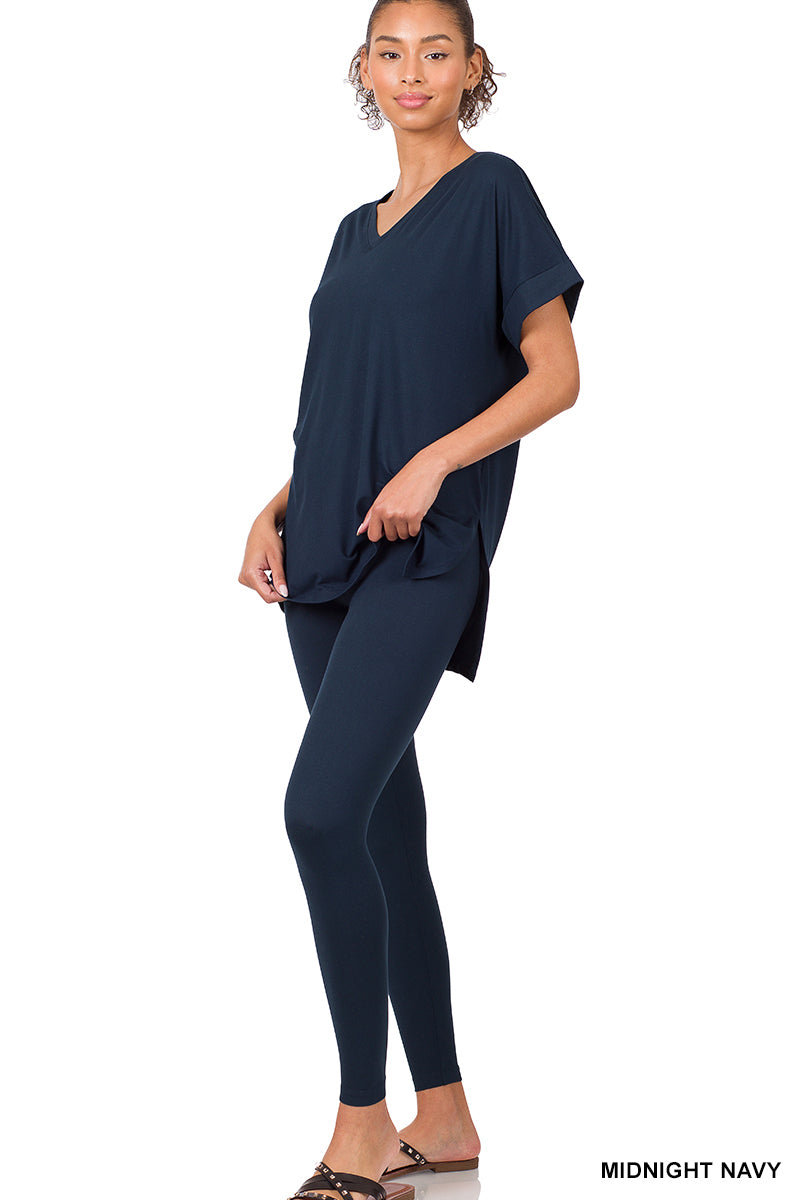 Brushed dty microfiber loungewear set