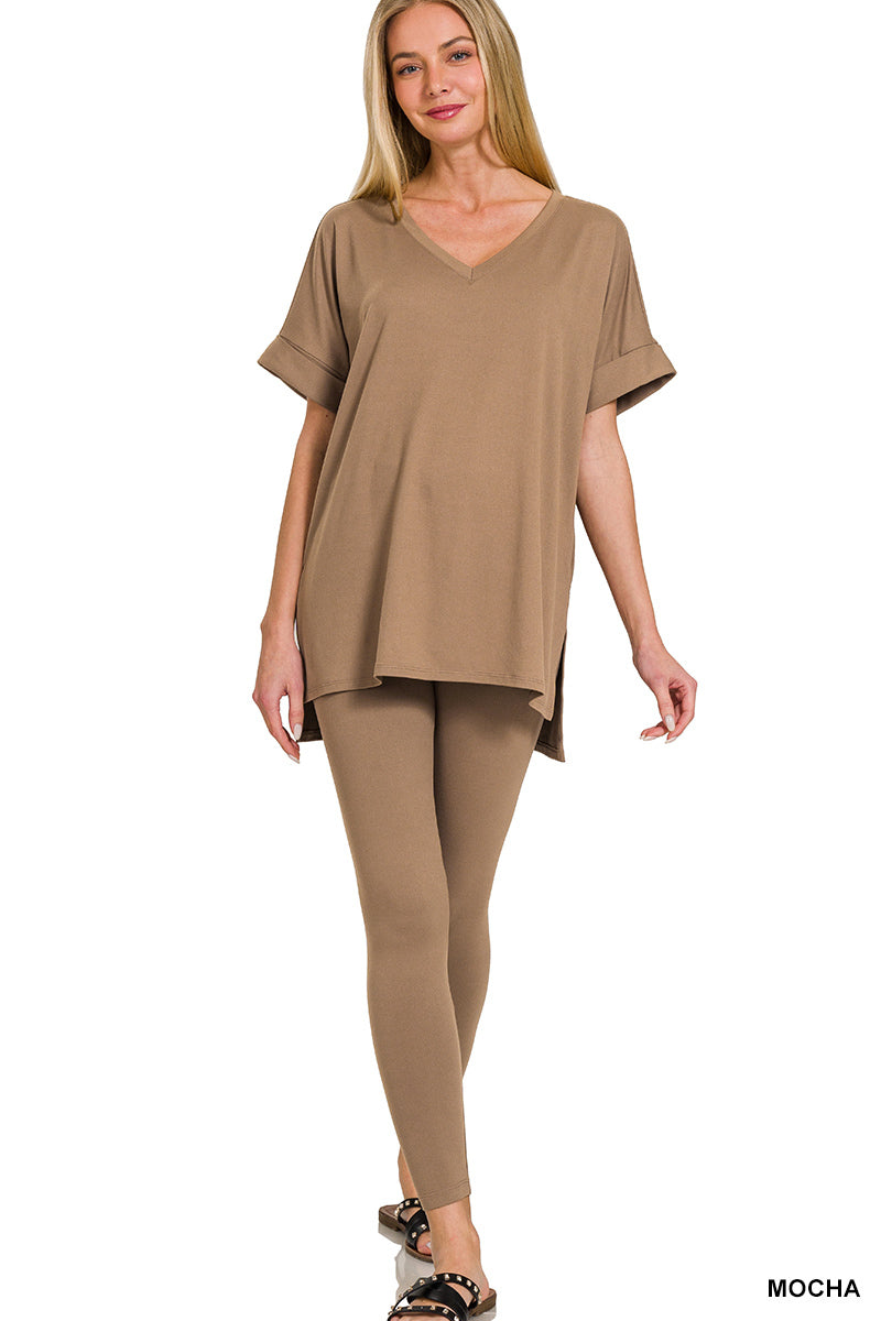 Brushed dty microfiber loungewear set