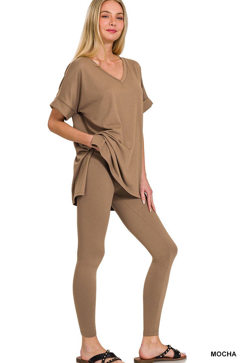 Brushed dty microfiber loungewear set