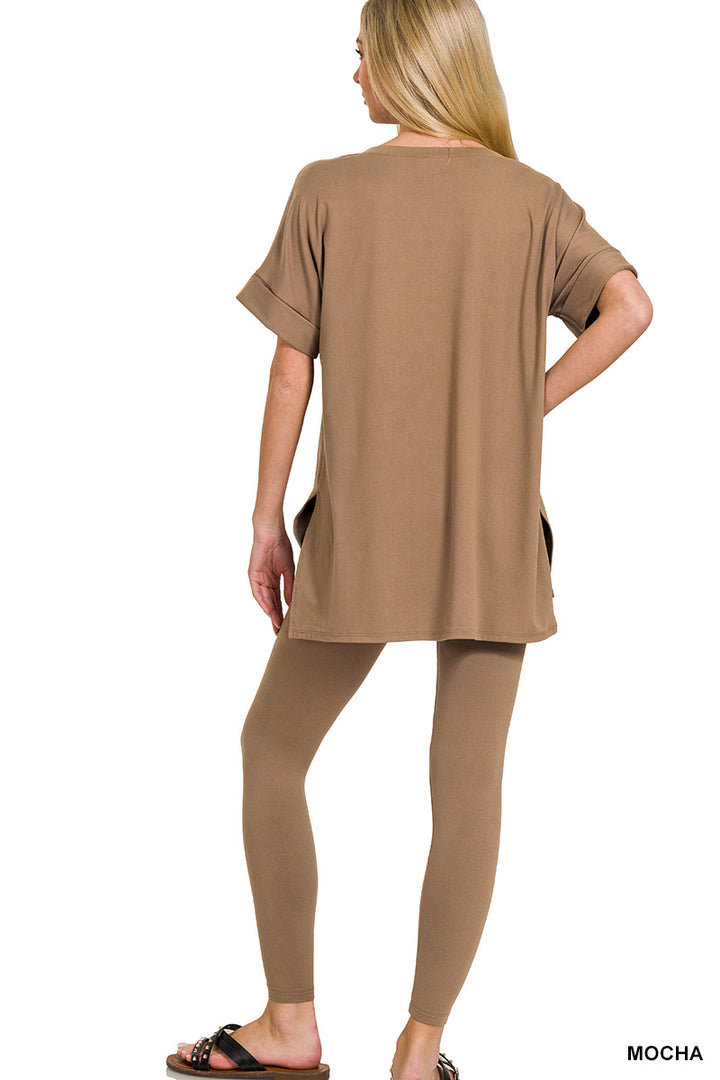 Brushed dty microfiber loungewear set