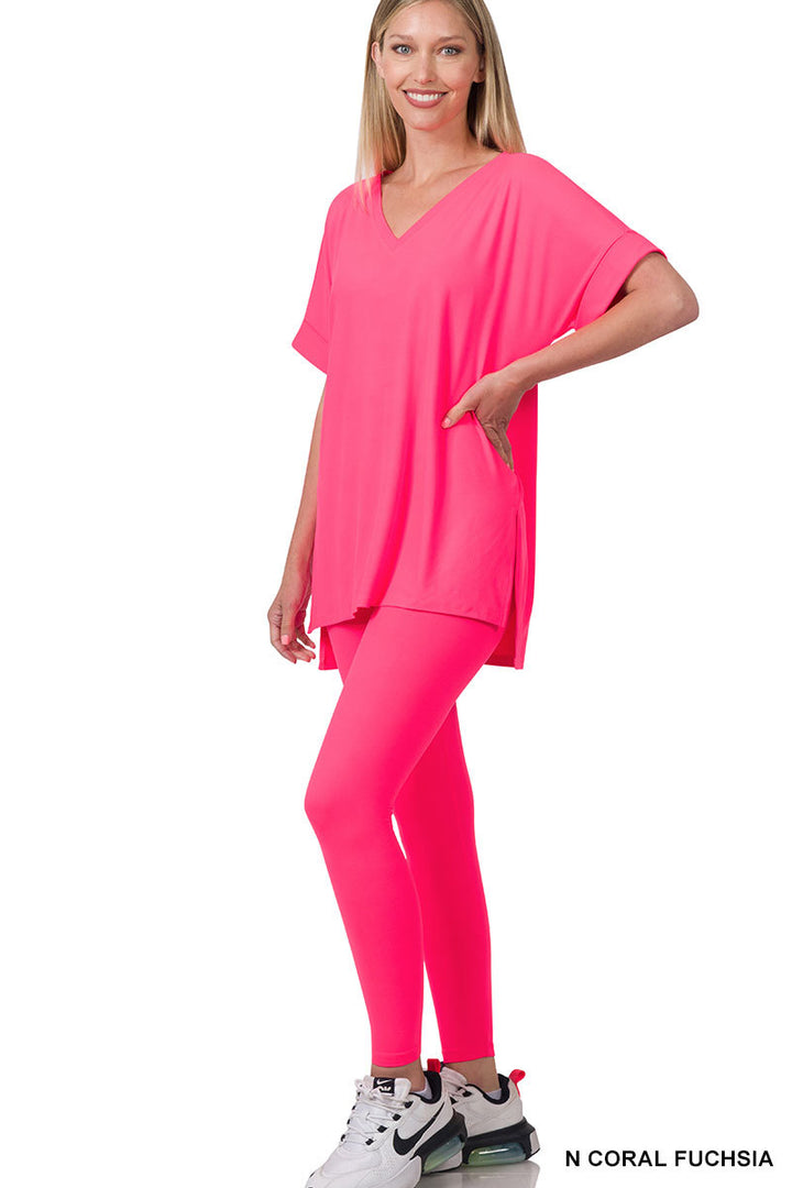 Brushed dty microfiber loungewear set