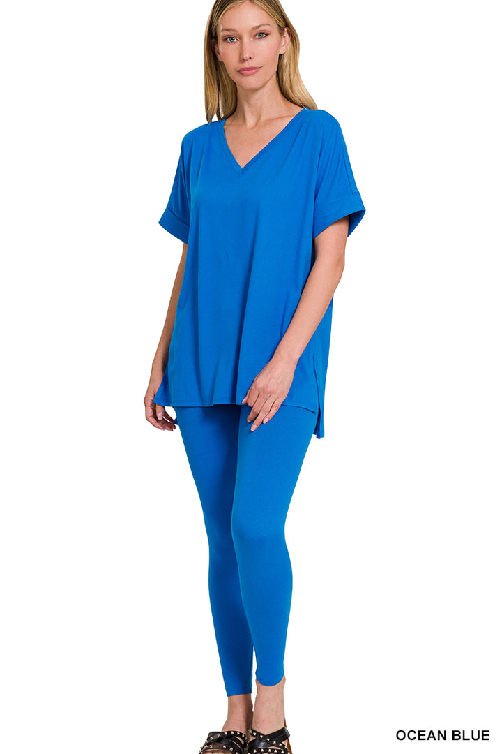 Brushed dty microfiber loungewear set