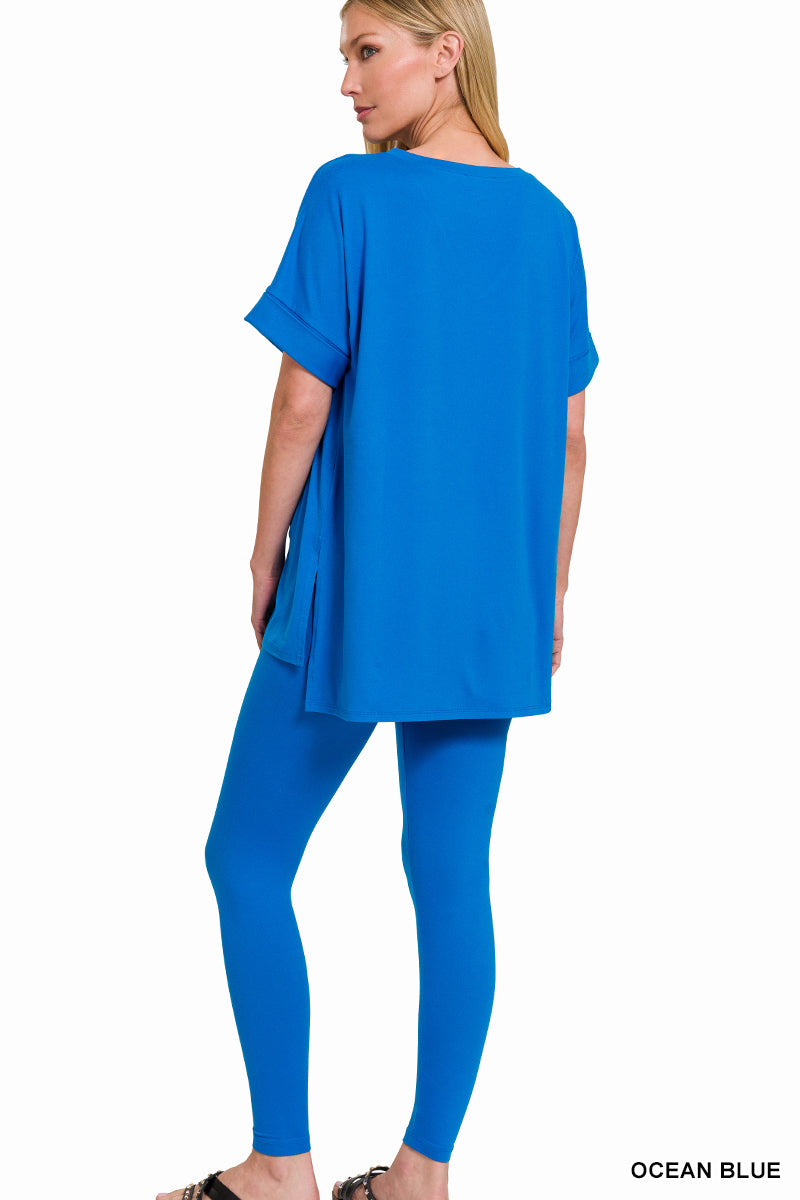 Brushed dty microfiber loungewear set