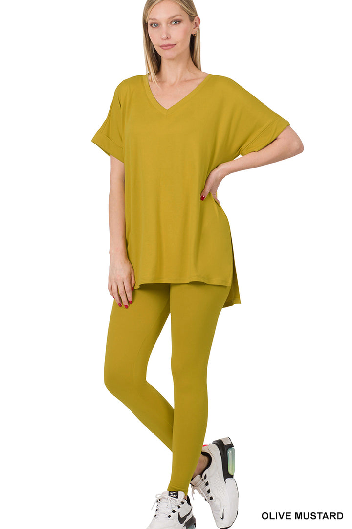 Brushed dty microfiber loungewear set