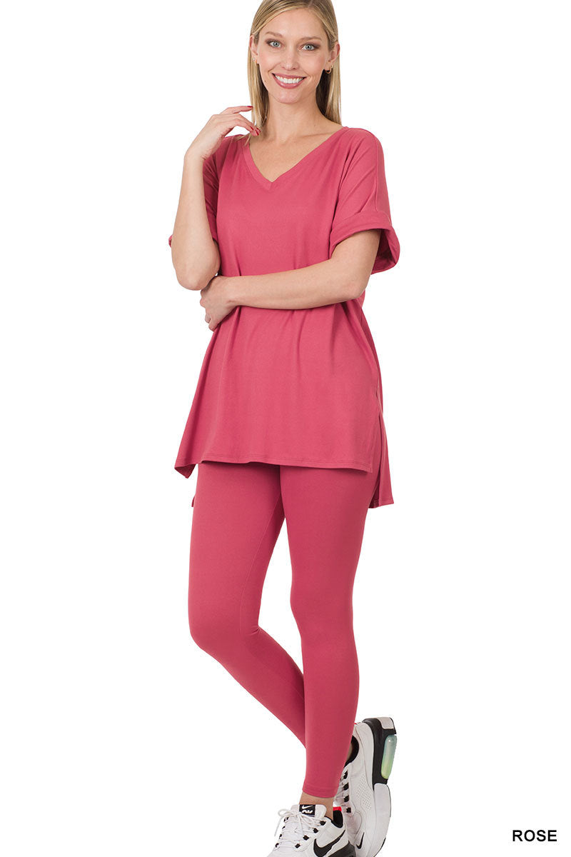 Brushed dty microfiber loungewear set