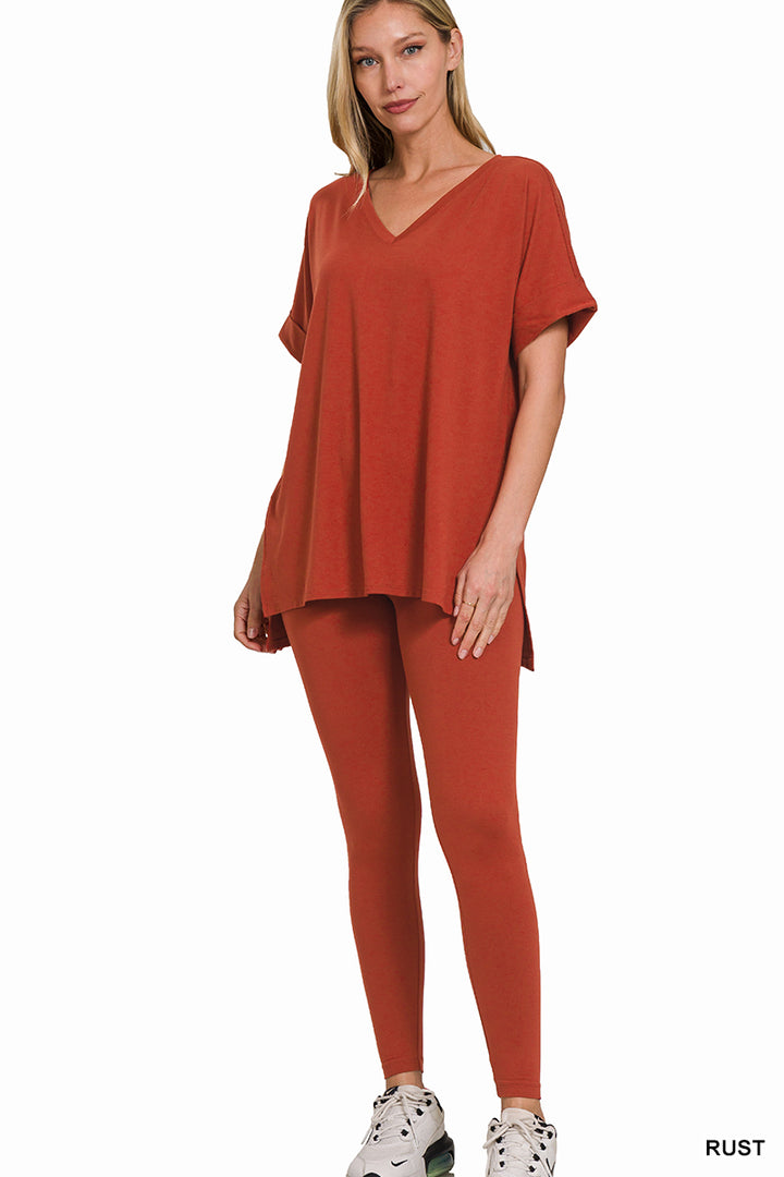 Brushed dty microfiber loungewear set