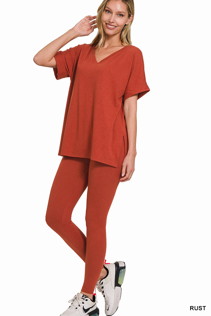 Brushed dty microfiber loungewear set