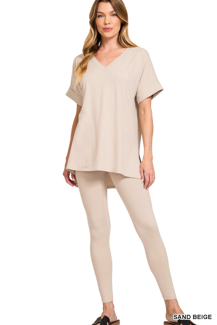 Brushed dty microfiber loungewear set