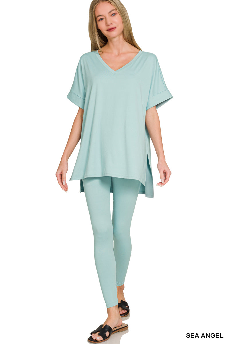 Brushed dty microfiber loungewear set