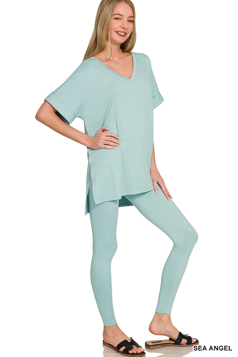 Brushed dty microfiber loungewear set