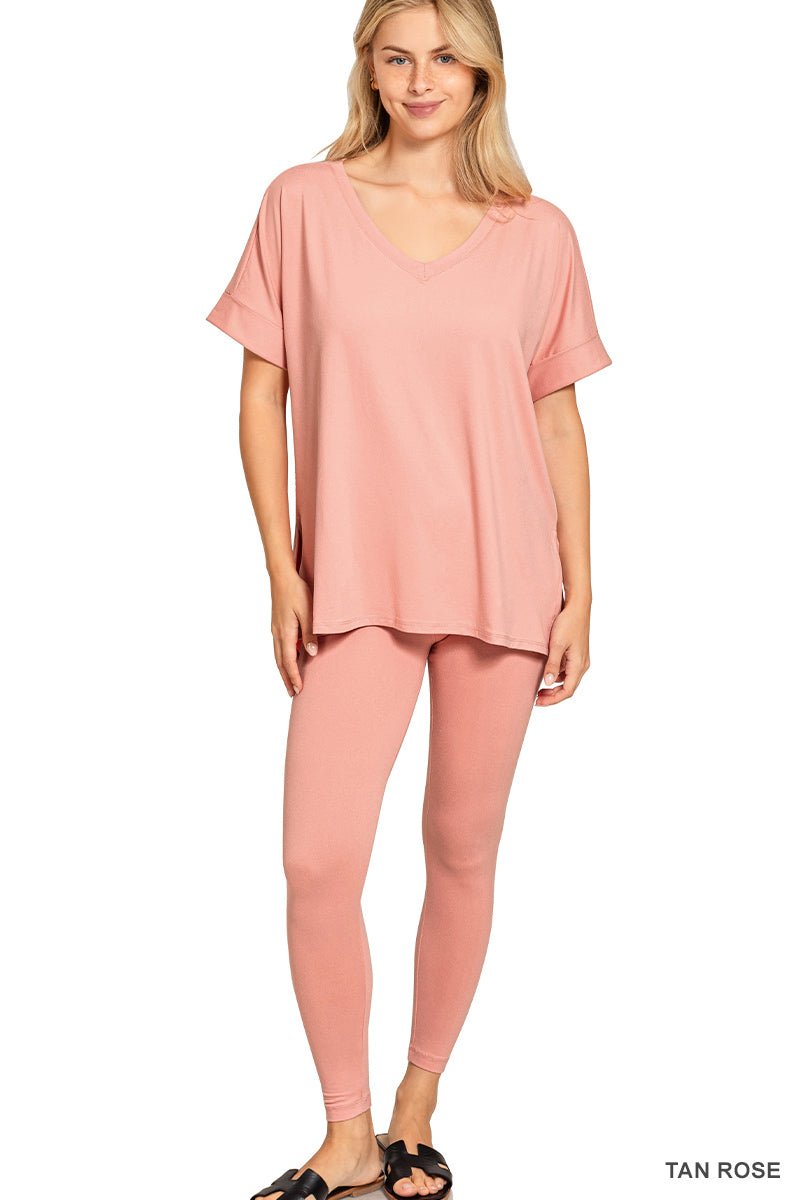 Brushed dty microfiber loungewear set