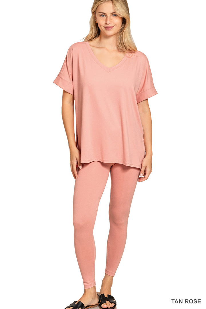 Brushed dty microfiber loungewear set