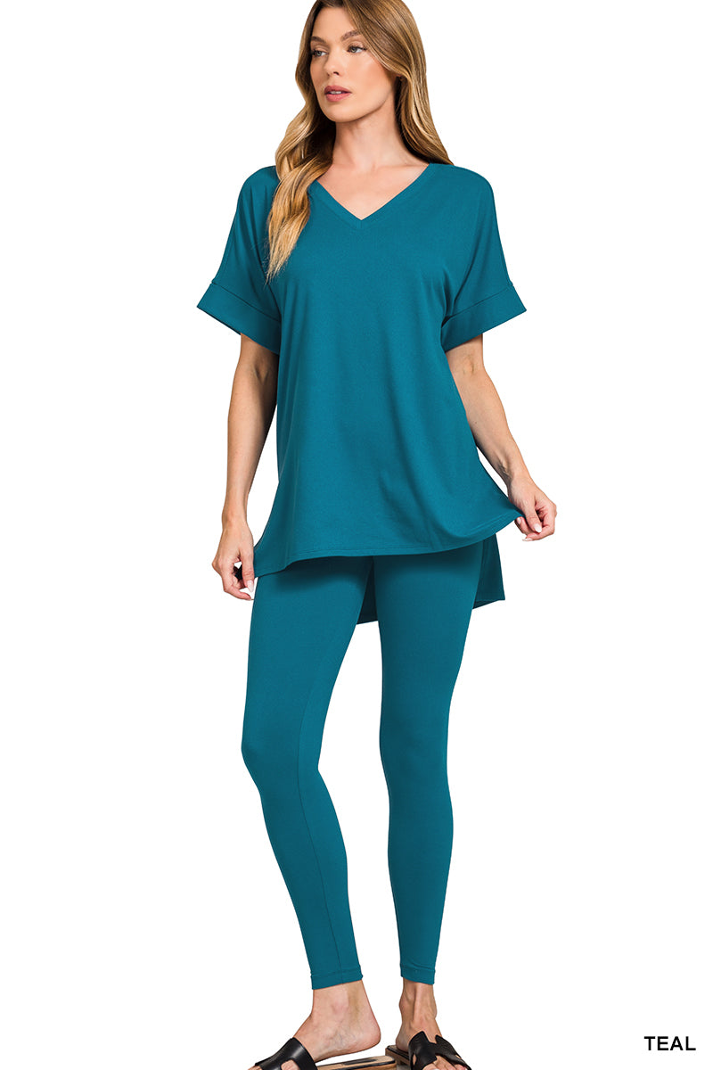 Brushed dty microfiber loungewear set