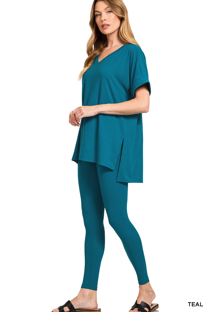 Brushed dty microfiber loungewear set
