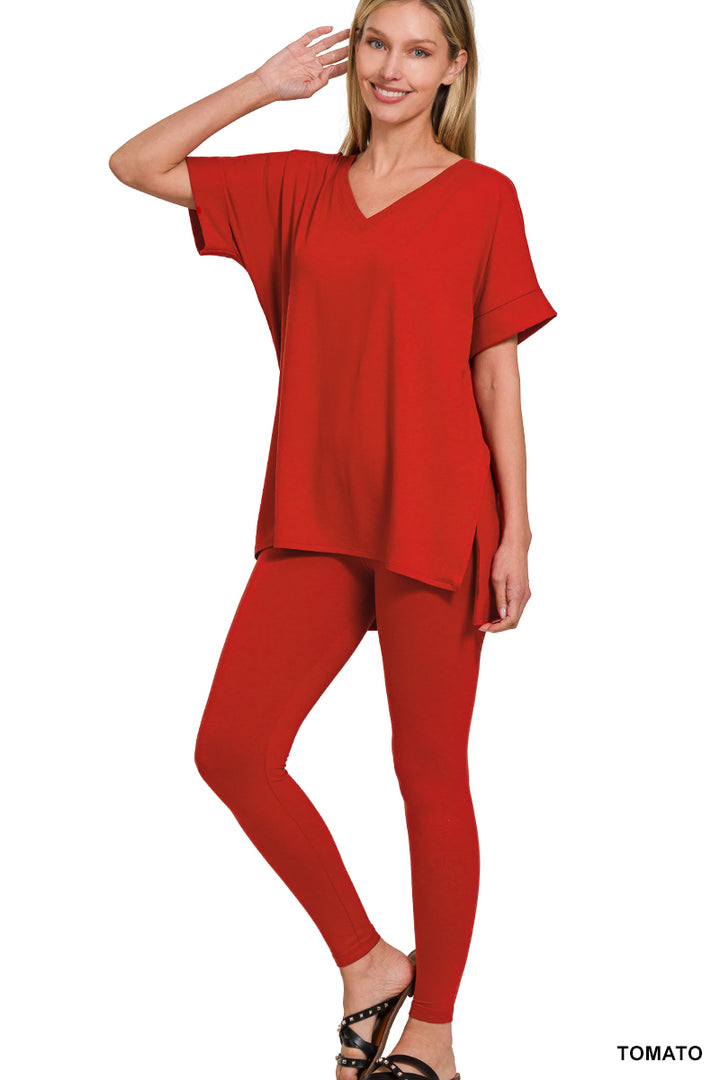 Brushed dty microfiber loungewear set