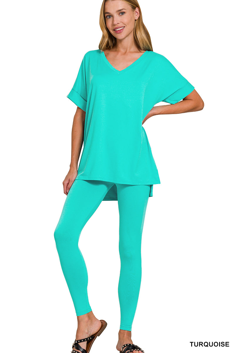 Brushed dty microfiber loungewear set