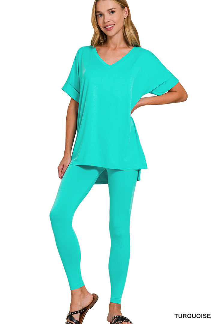 Brushed dty microfiber loungewear set