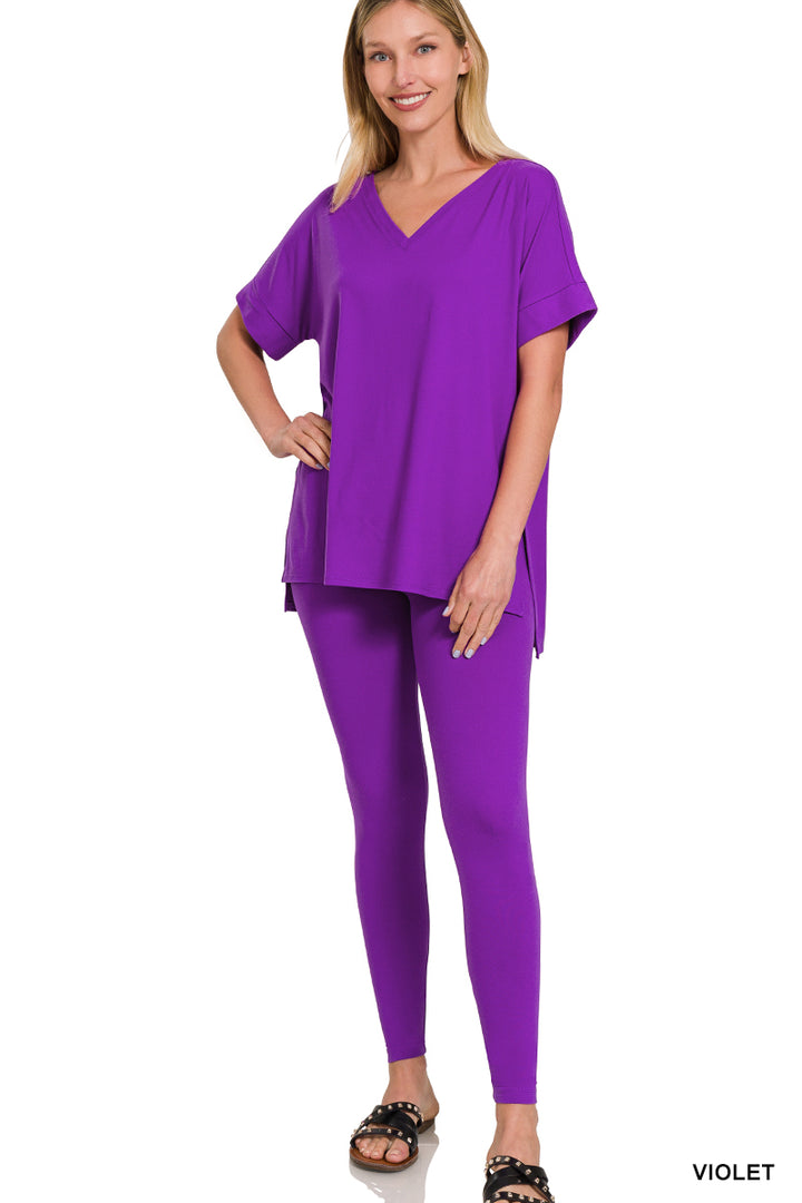Brushed dty microfiber loungewear set