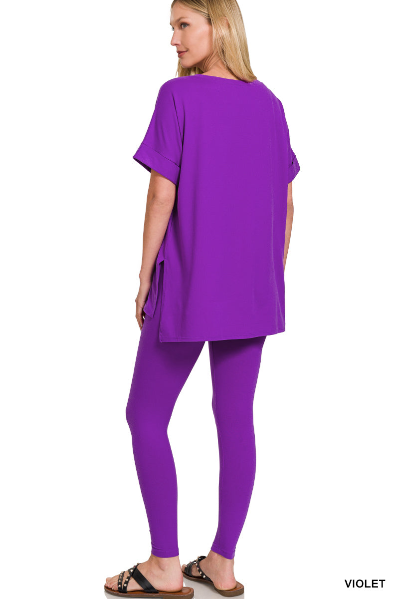 Brushed dty microfiber loungewear set