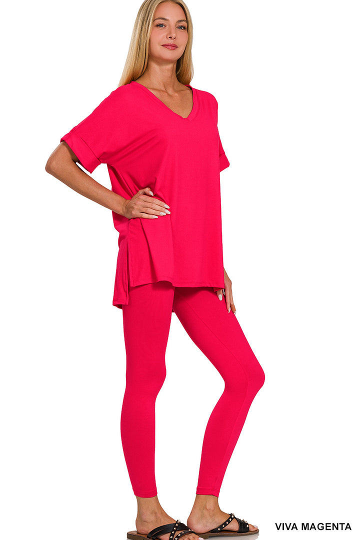 Brushed dty microfiber loungewear set