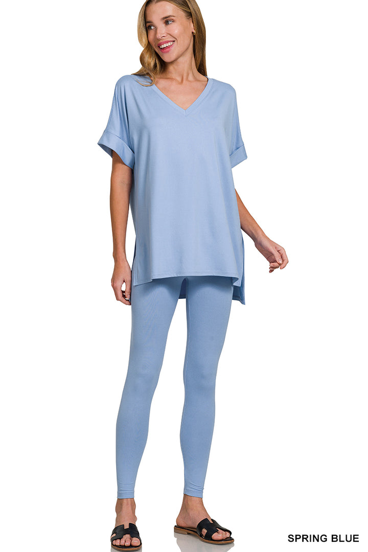 Brushed dty microfiber loungewear set
