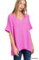 Woven airflow v-neck dolman short sleeve top