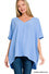 Woven airflow v-neck dolman short sleeve top