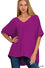 Woven airflow v-neck dolman short sleeve top