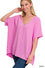 Woven airflow v-neck dolman short sleeve top