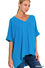Woven airflow v-neck dolman short sleeve top
