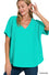 Woven airflow v-neck short sleeve top