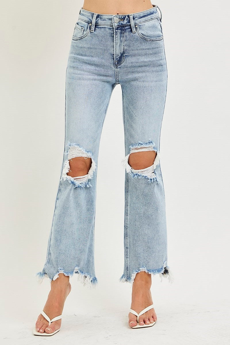 HIGH RISE-CROP STRAIGHT JEANS